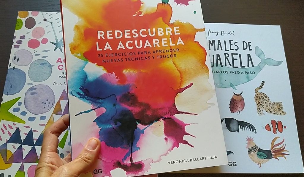 Acuarela en el álbum ilustrado Libros
