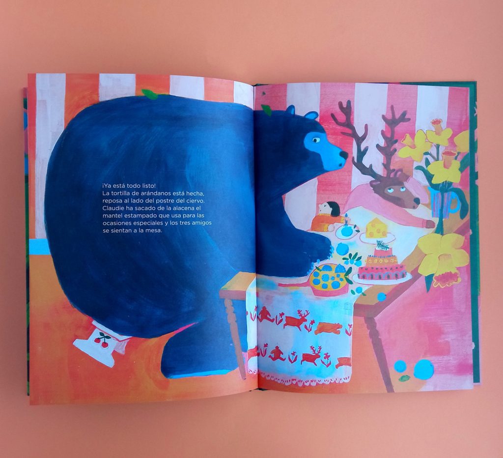Tortilla de arándanos cuento ilustración